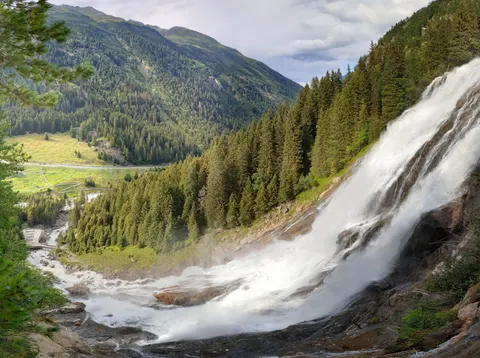 Valley Waterfall 4K Wallpaper · mountains · 3840×2864