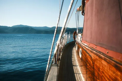 Boat at Sea 4K Wallpaper · ocean · 3840×2560