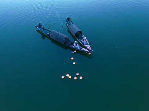 Boat at Sea 4K Wallpaper · ocean · 3840×2880