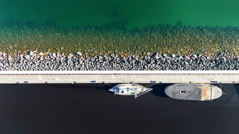 Boat at Sea 4K Wallpaper · ocean · 3840×2160