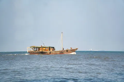 Boat at Sea 4K Wallpaper · ocean · 3840×2560