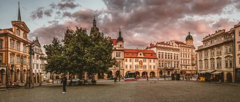 Prague Rooftops 4K Wallpaper · city · 3840×1641