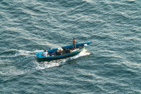 Boat at Sea 4K Wallpaper · ocean · 3840×2561