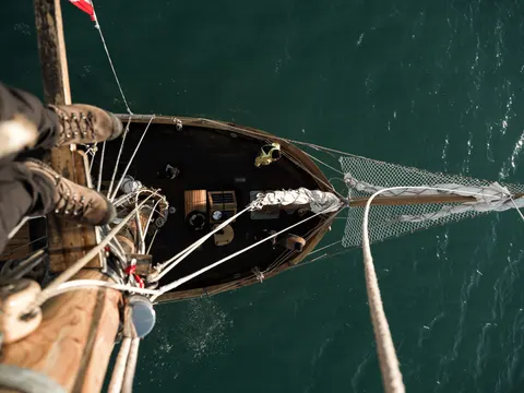 Boat at Sea 4K Wallpaper · ocean · 3840×2880