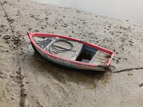 Boat at Sea 4K Wallpaper · ocean · 3840×2880