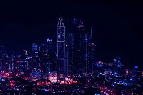 Skyline bei Nacht 4K Hintergrundbild · city · 3840×2560