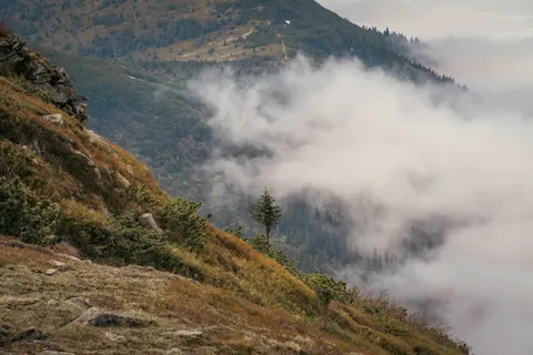 Foggy Valley 4K Wallpaper · mountains · 3840×2560
