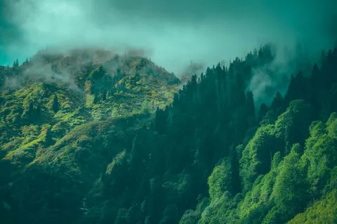 Foggy Valley 4K Wallpaper · mountains · 3840×2560