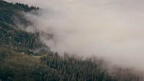 Foggy Valley 4K Wallpaper · mountains · 3840×2160