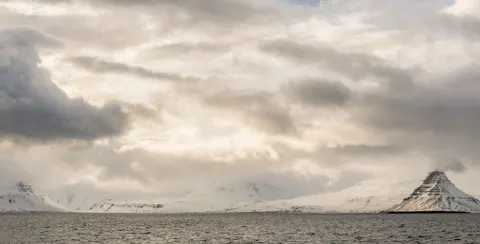 Snowy Volcano 4K Wallpaper · mountains · 3840×1954