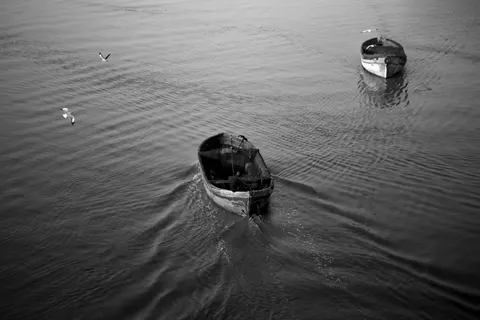 Boat at Sea 4K Wallpaper · ocean · 3840×2560