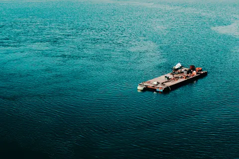 Boat at Sea 4K Wallpaper · ocean · 3840×2560