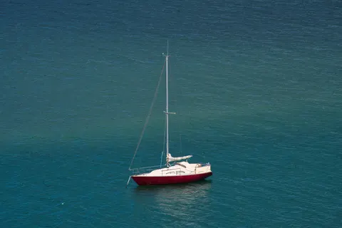 Boat at Sea 4K Wallpaper · ocean · 3840×2560