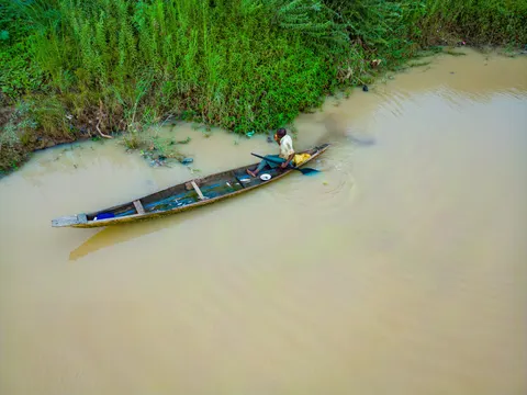 Boat at Sea 4K Wallpaper · ocean · 3840×2880