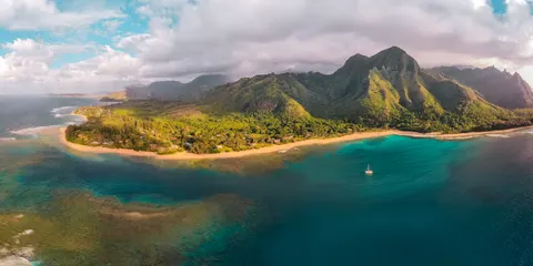 Insellagune 4K Hintergrundbild · ocean · 3840×1920