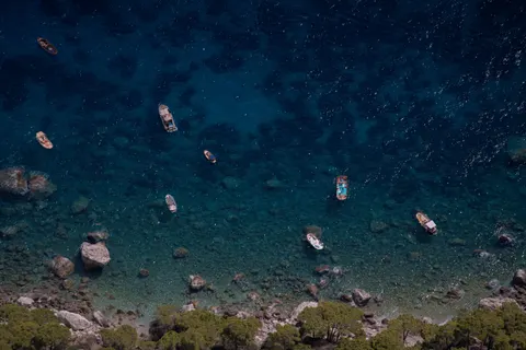 Boat at Sea 4K Wallpaper · ocean · 3840×2560