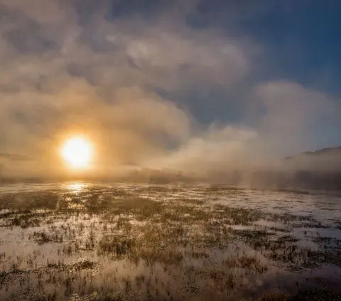 Misty Mountain Lake 4K Wallpaper · nature · 3840×3385